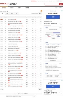 조선닷컴 정치토론마당 참여 횟수